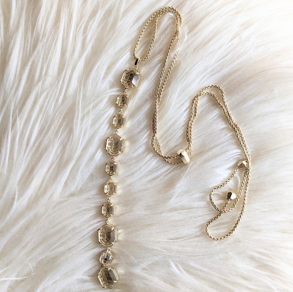 Kendra Scott Darrell ColorBar Clear Glass Gold Nec